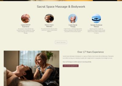 Sacral Space Massage is a custom WordPress Website designed and built by Tyson Hood Web Services